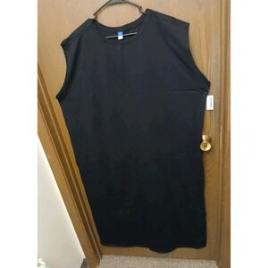 Old Navy Womens Size 3X Black Vintage Sleeveless Long T-Shirt Dress NWT #517C